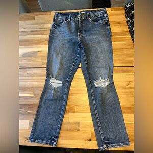 Good American Classic Blue Denim fitted straight size 14/32 NWOT